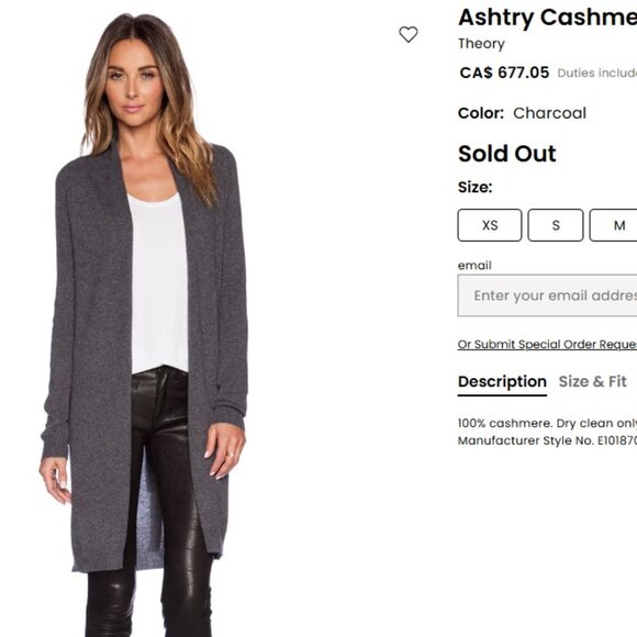 THEORY Ashtry LL Cashmere belted cardigan sweater - Picture 1 of 7